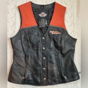 Lined leather HD vest